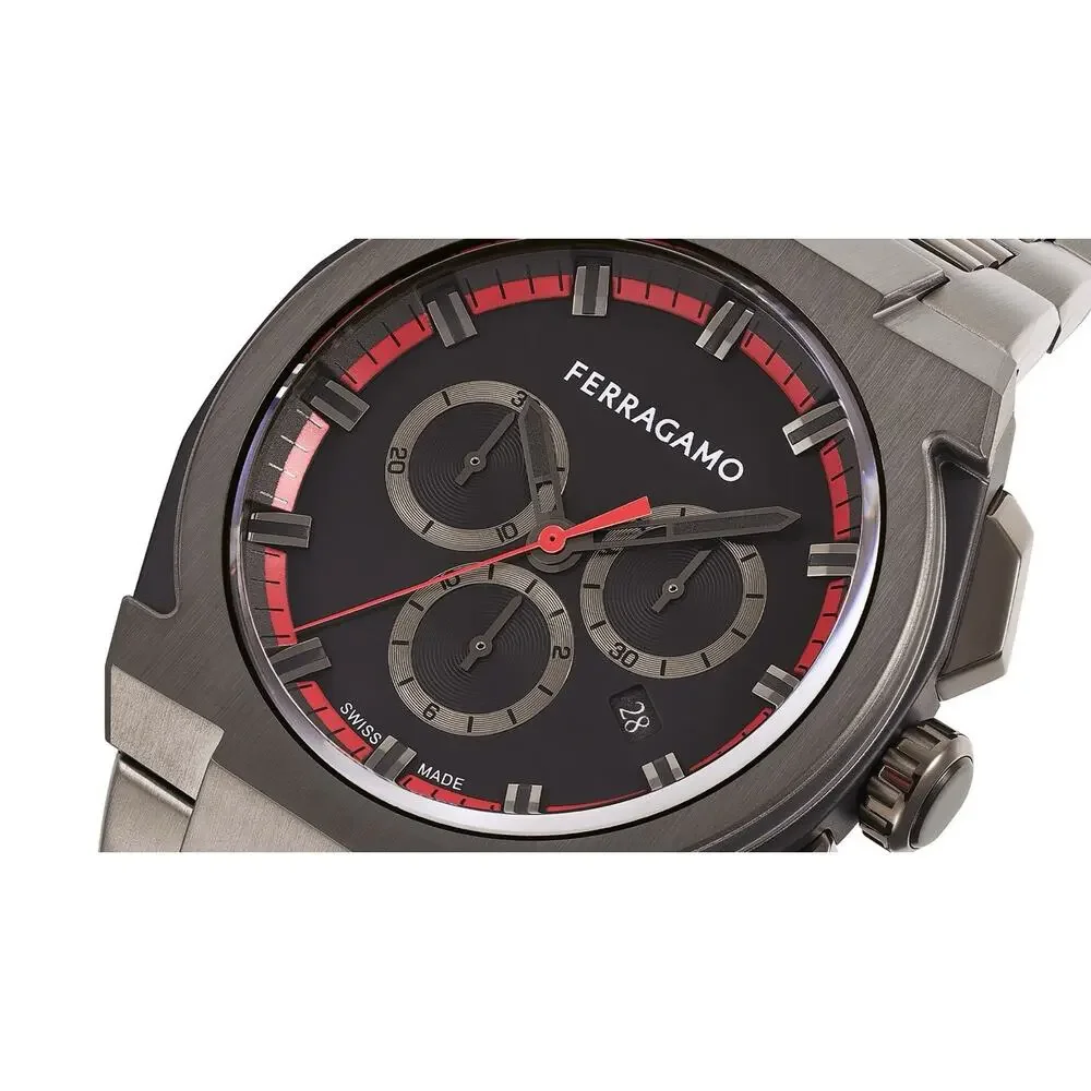 Ferragamo Supreme‎ Chrono Men’s Swiss Quartz Watch 43mm Gunmetal SFK200423